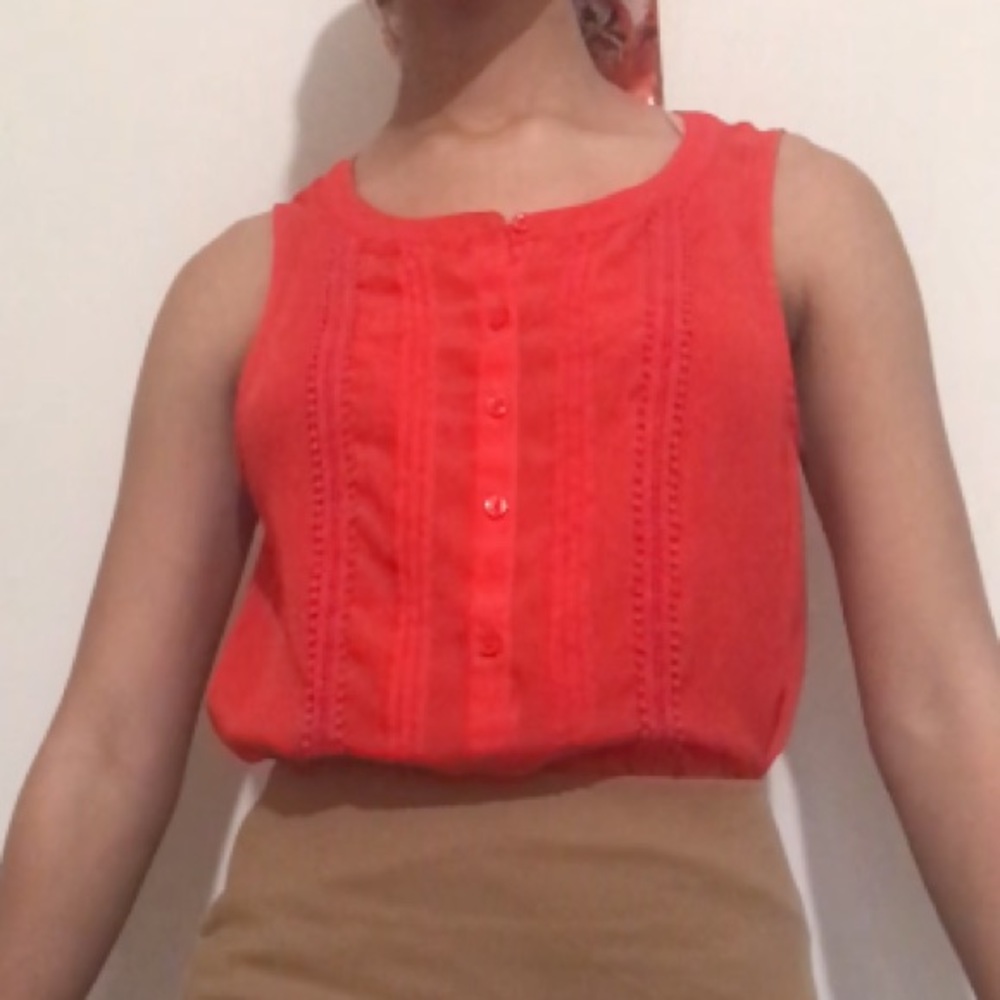 Flame-Red ANN TAYLOR Work Blouse